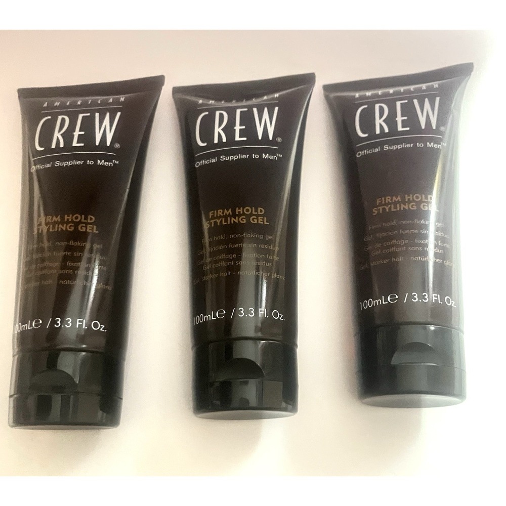 American Crew Firm Hold Styling Gel Unisex 3.3oz Clear New Set of 3 Alcohol Free